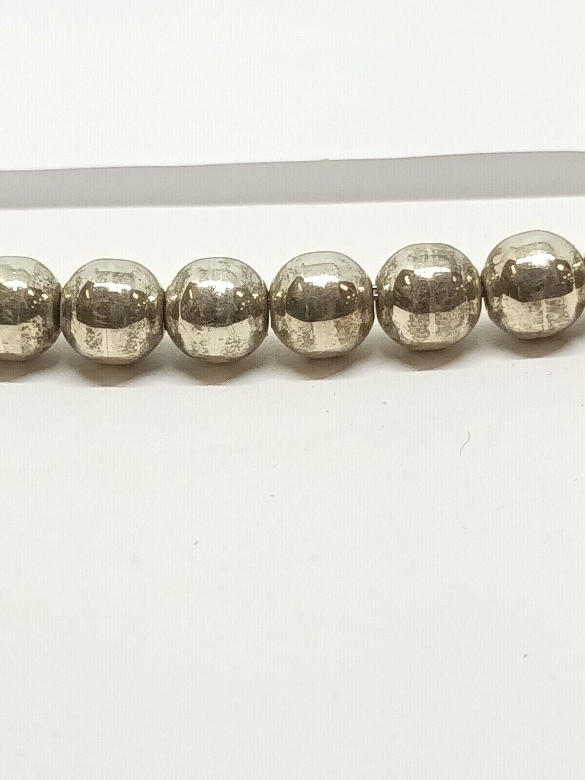 Vintage Sterling Silver Pearls Ball Bead Necklace 23'' Long, 79.5 grams