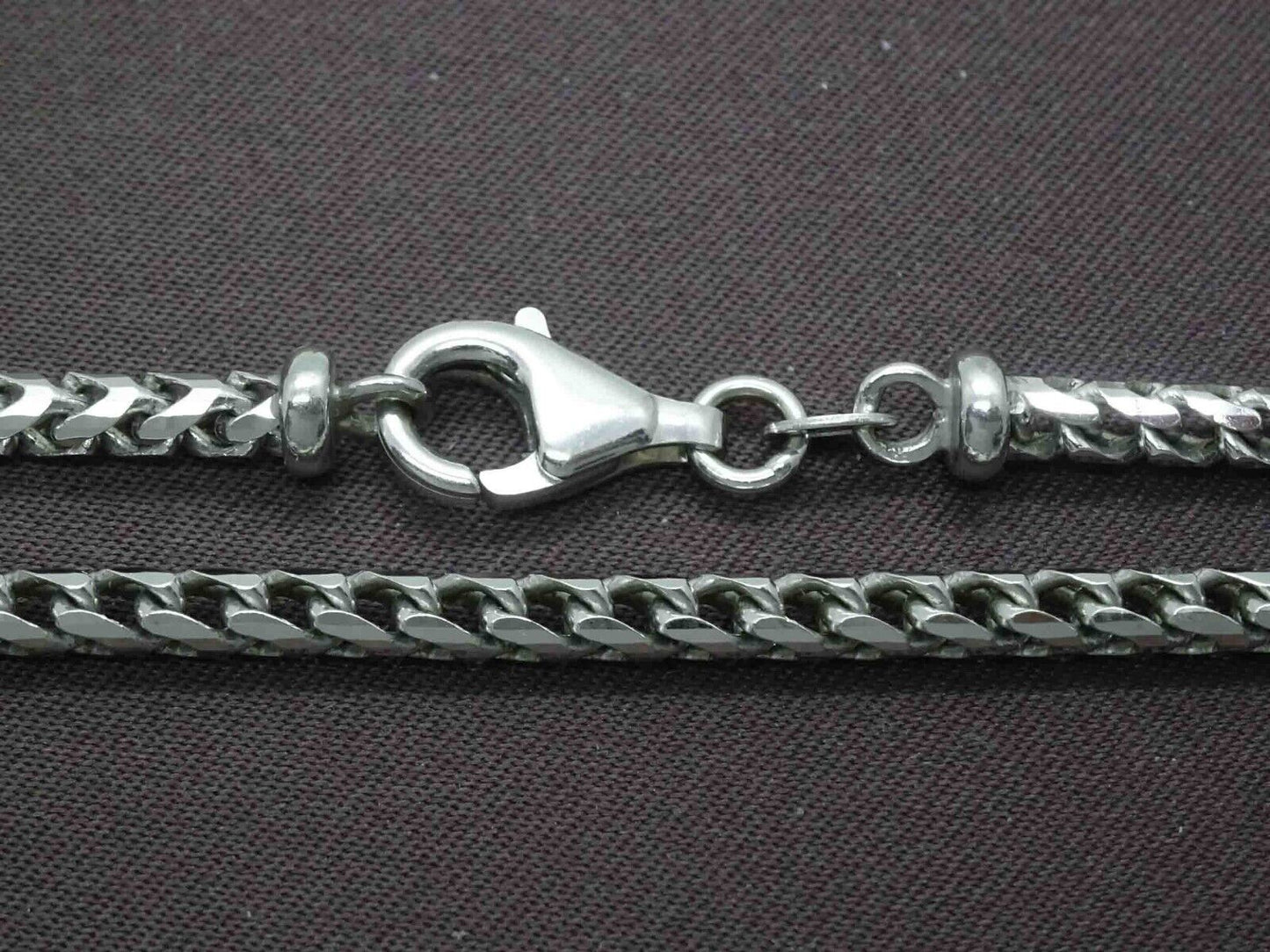 3mm Foxtail Link Chain Necklace 14k White Gold Italy Fancy 20" 25.8 Grams