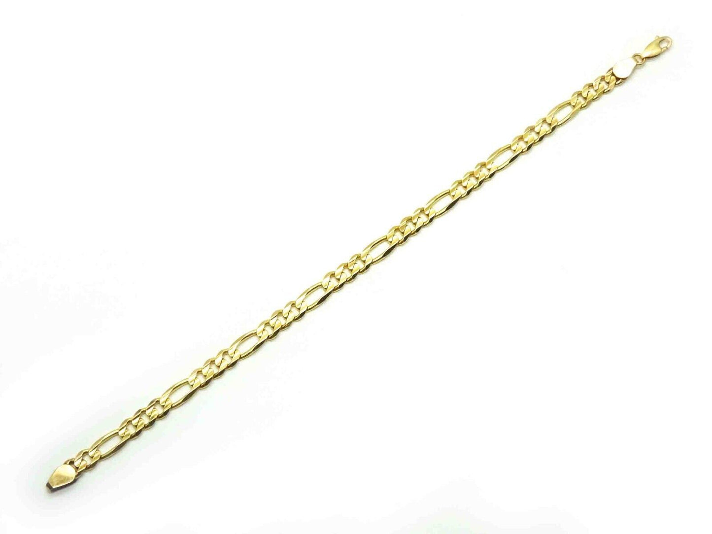 6mm Wide Figaro Bracelet 8.5" 14k Gold 12.1 Grams