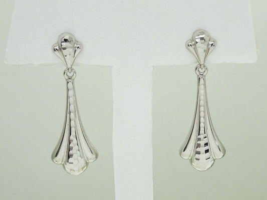 Michael Anthony Designer Dia-Cut Dangle Earrings 14k White Gold