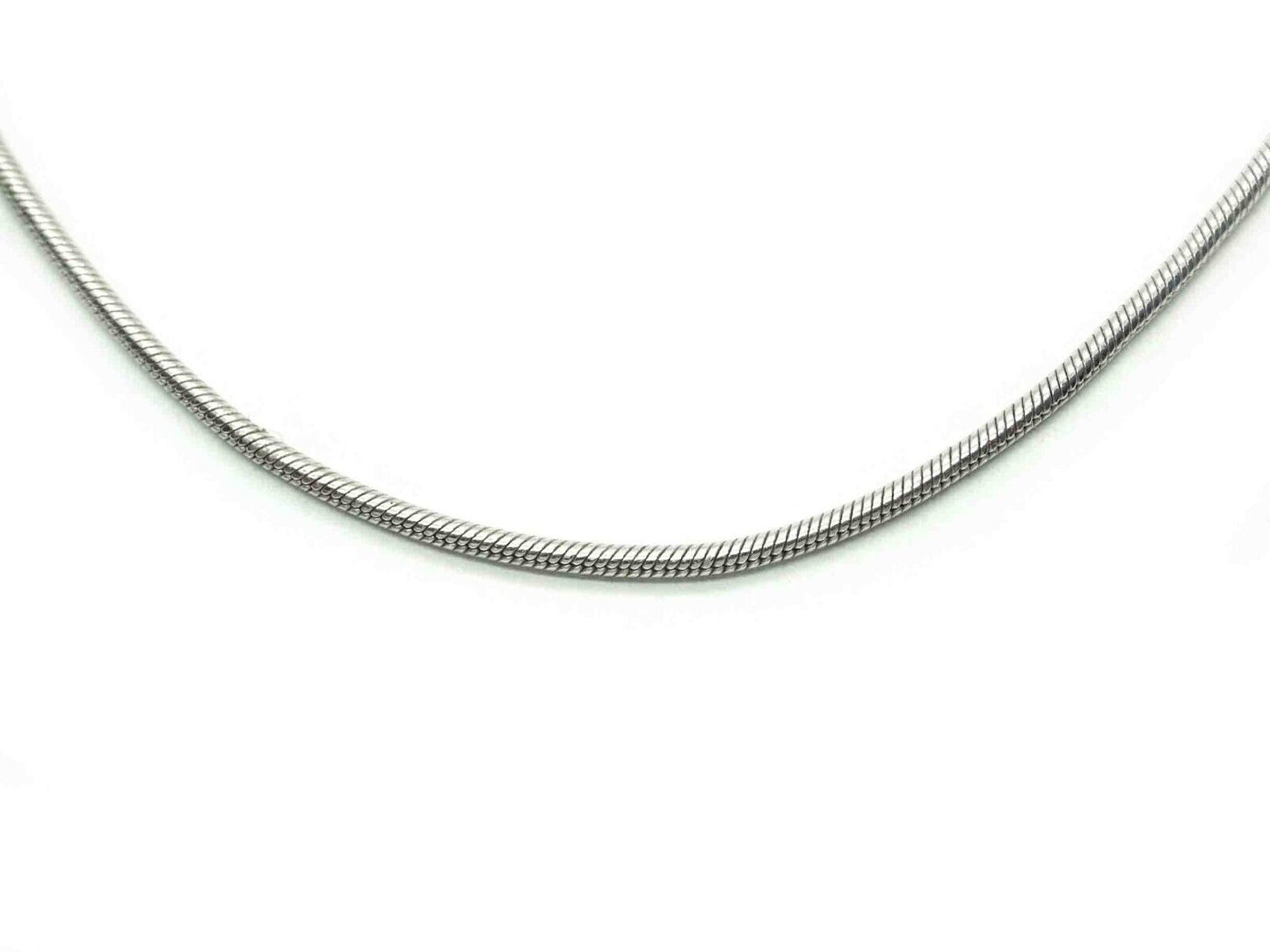 1mm Wide Snake Chain Necklace 14k White Gold 16" Long 6.6 Grams