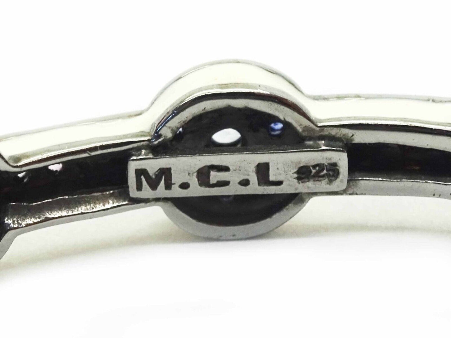 M.C.L. Matthew Campbell Laurenza Sapphire & Enamel Sterling Silver Cuff Bracelet