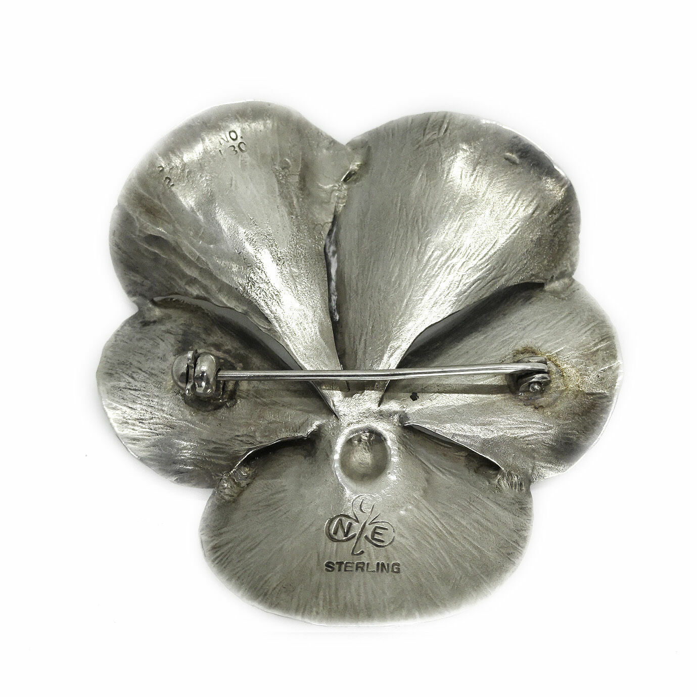 Vintage Stuart Nye Pansy Pin Brooch Sterling Silver