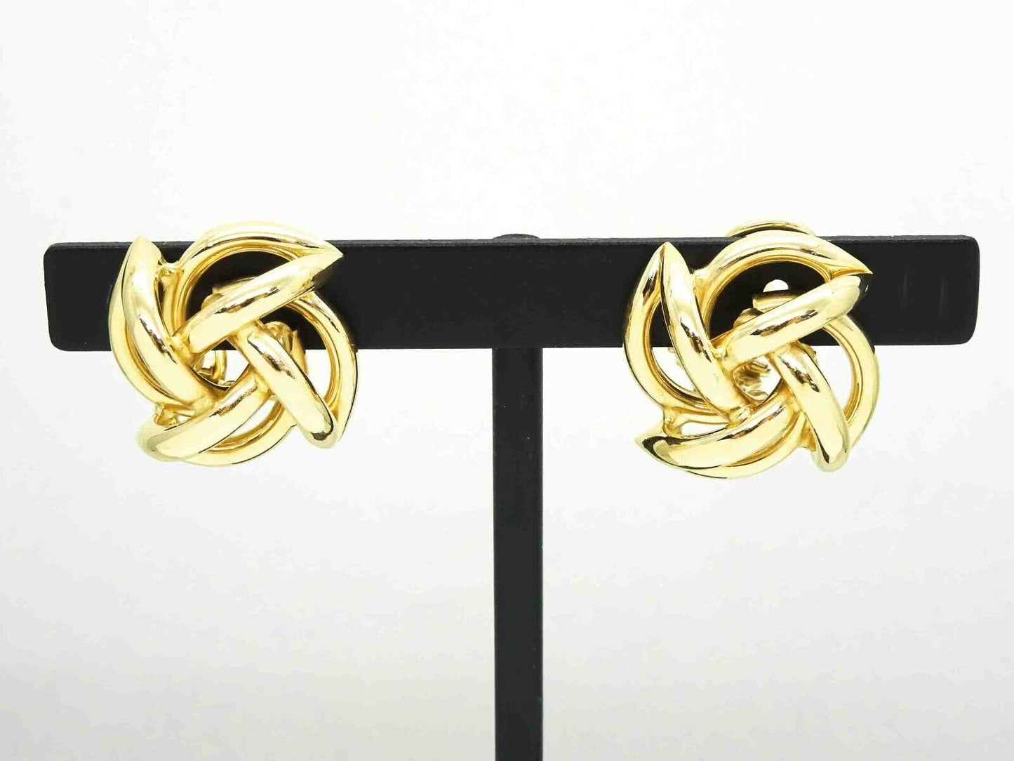 Openwork Quatrefoil Design Euro Post Clip Earrings 14k Gold