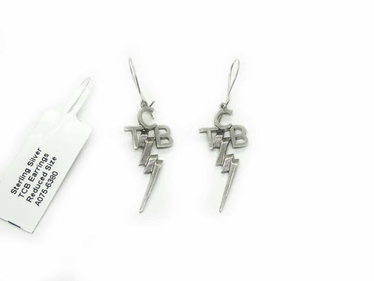 Elvis Presley TCB by Lowell Hays Sterling Silver Earrings Reduced Size