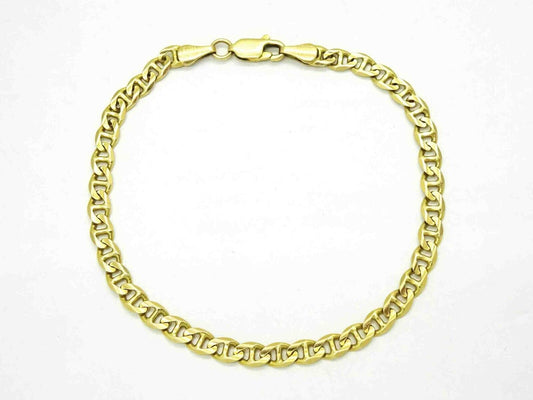 Italian 4.5mm Wide Mariner Link Tennis Bracelet 14k Gold