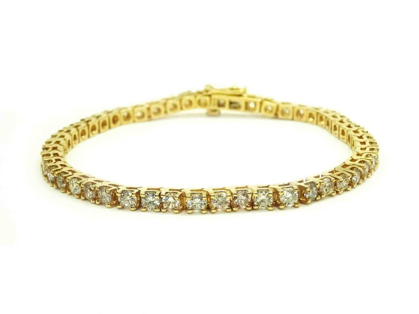 Estate 5ct tw Natural Diamond 3mm Wide Tennis Bracelet 14k Gold