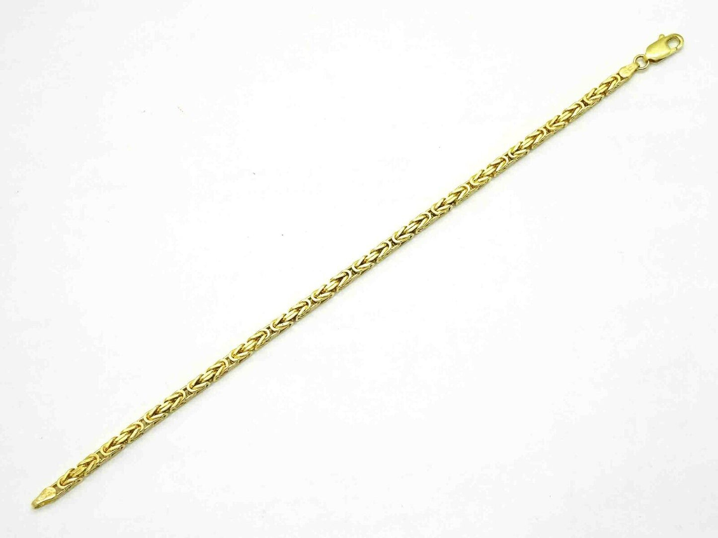 Italy 3mm Byzantine Square Design Bracelet 14k Gold 7-3/8" Long