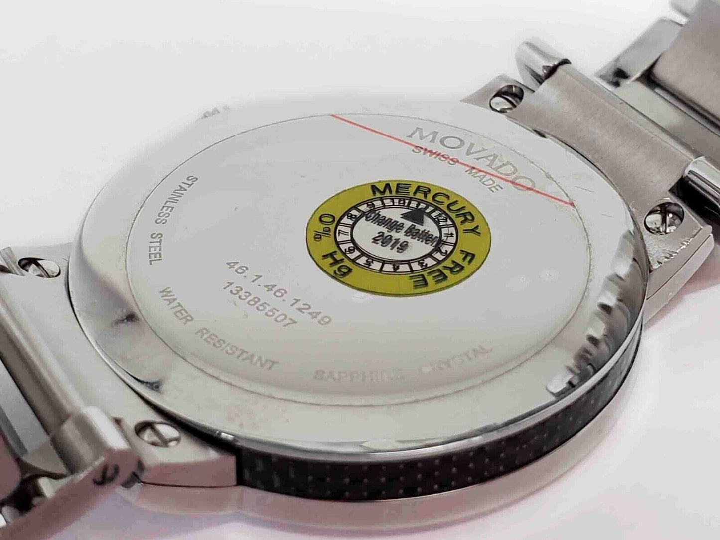 Movado Men's Silver 42mm Gravity Carbon Fiber Wristwatch