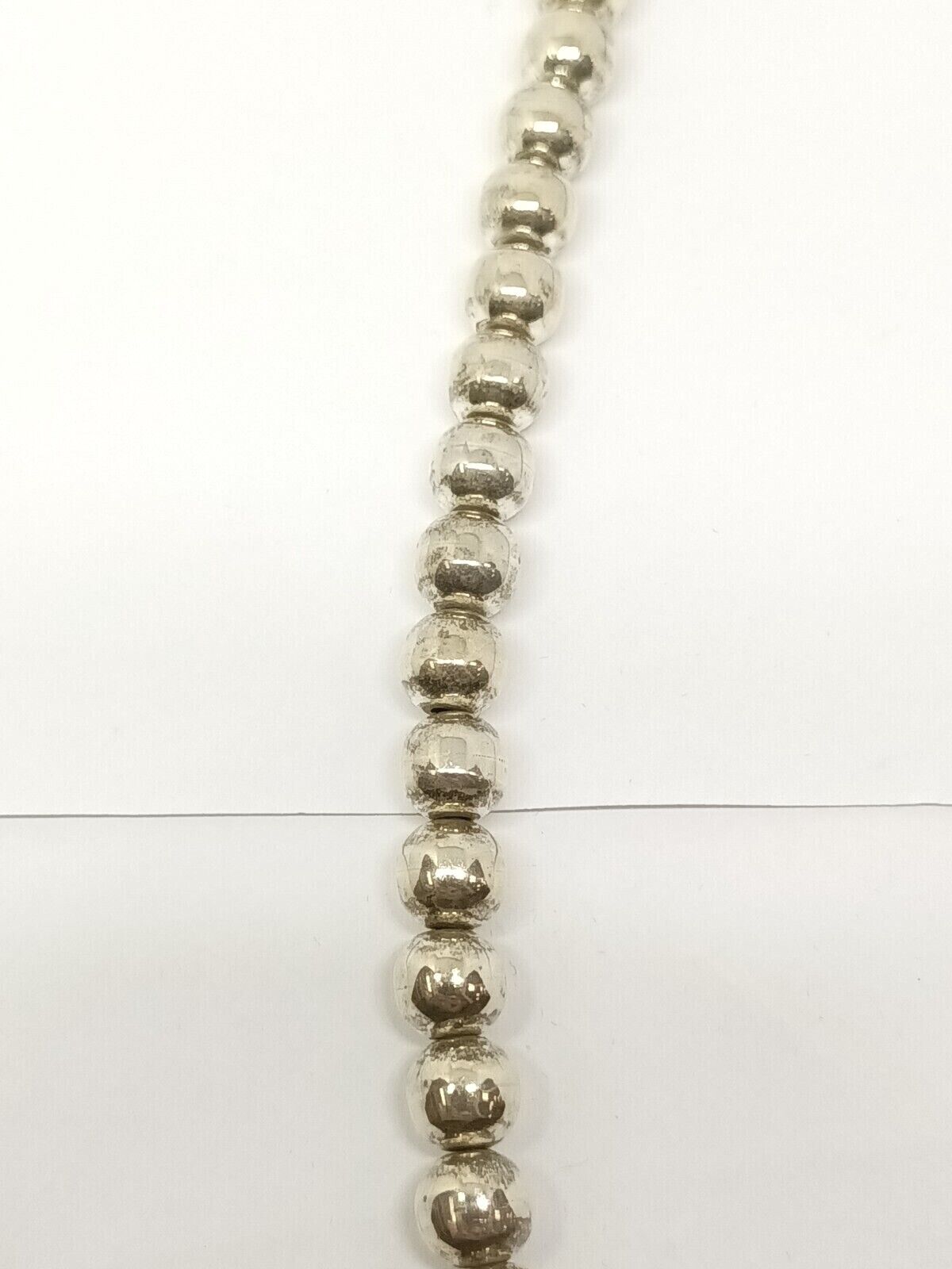 Vintage Sterling Silver Pearls Ball Bead Necklace 23'' Long, 79.5 grams