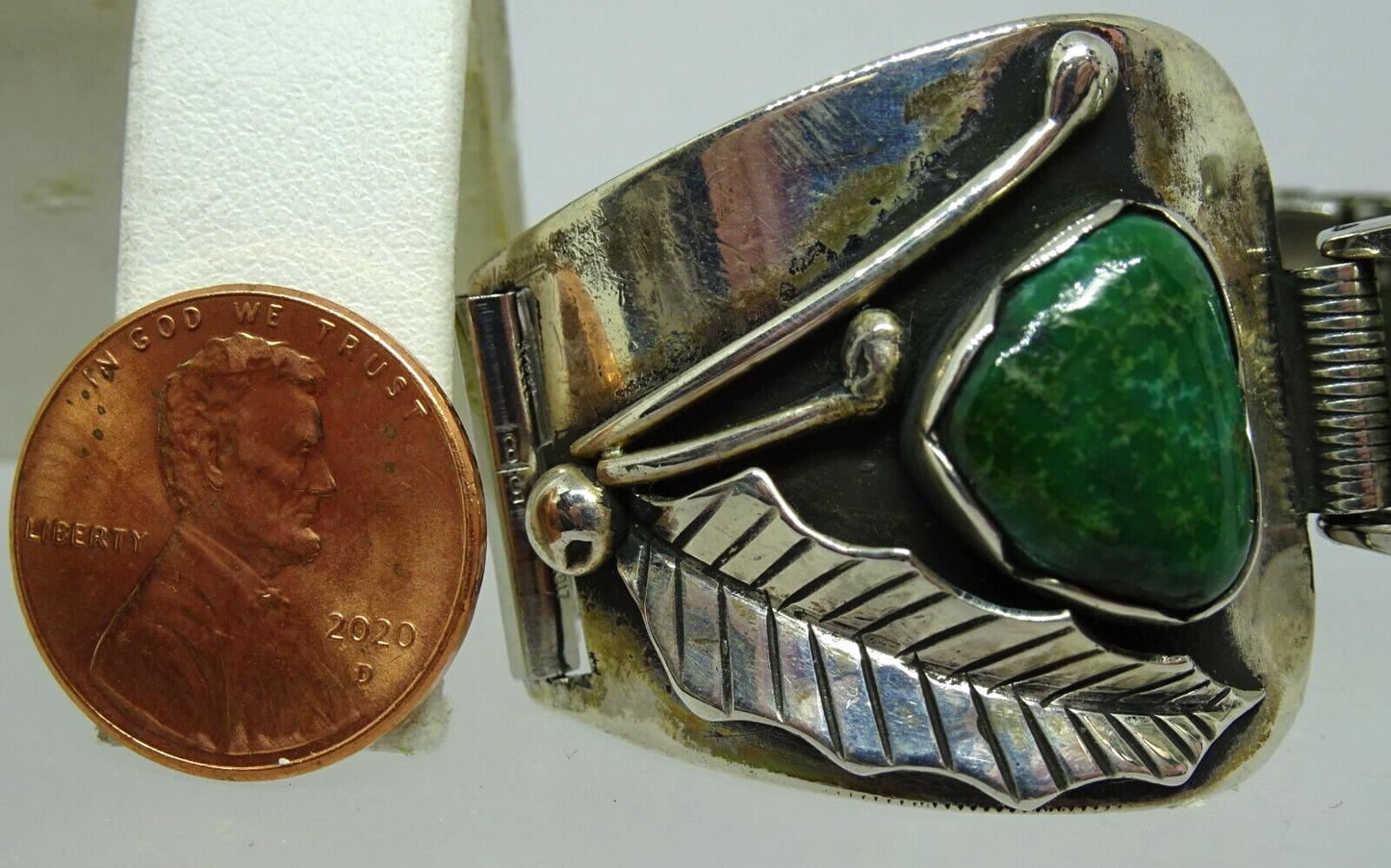 Southwestern Native American Sterling Silver & Turquoise Watch Tips