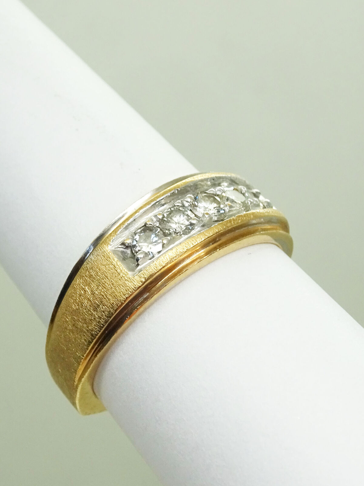 0.50ct tw Earth Mined Diamond Euro Shank Ring 14k Gold Size 9.75