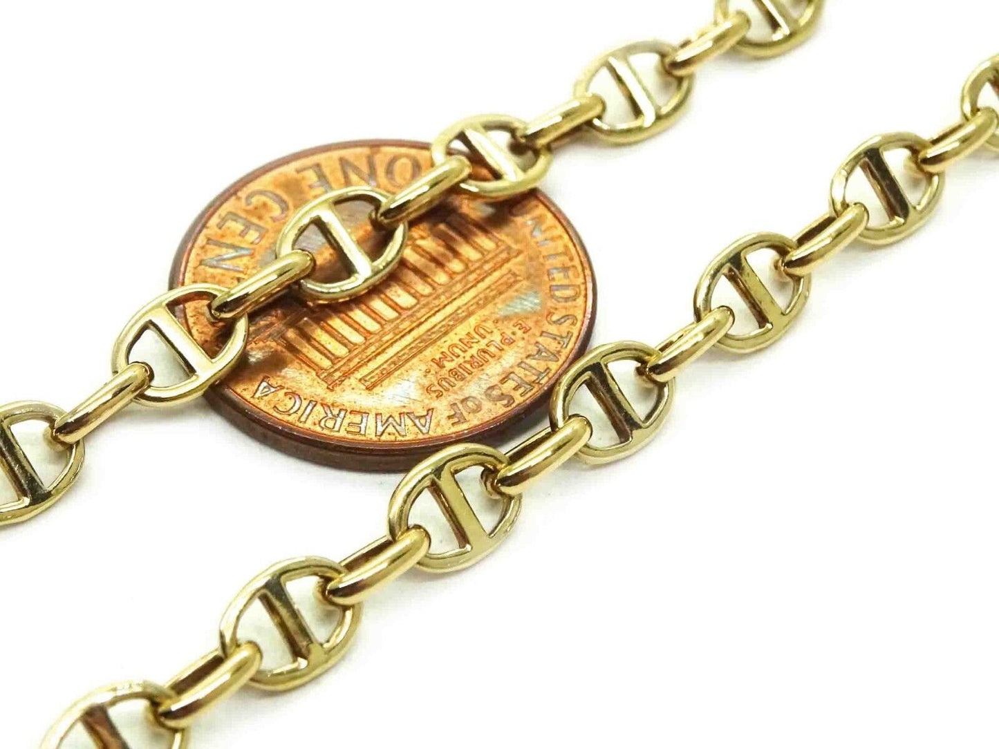 4.5mm Wide Mariner & Oval Link Chain Necklace 14k Gold 20.5" Long 16.1 Grams