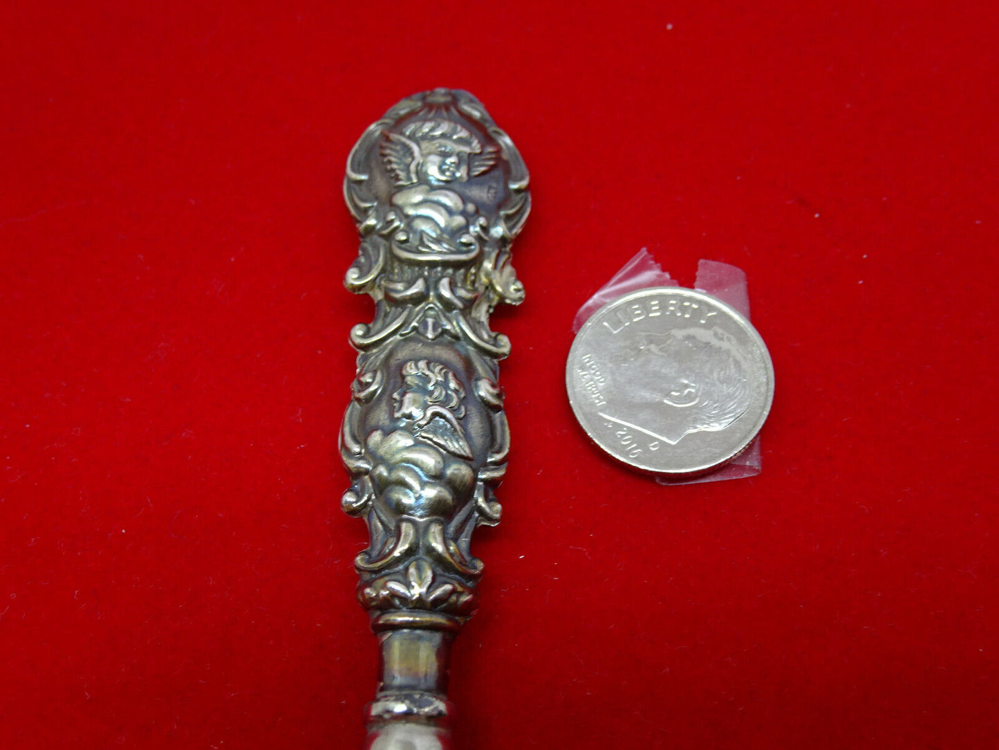 Vintage Sterling Silver Angel Cherub Face Handle Button Shoe Hook England Marks