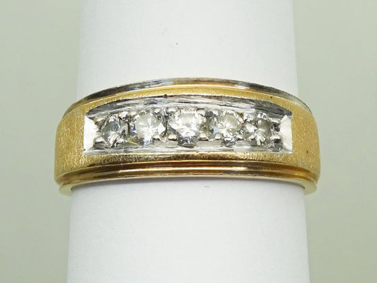 0.50ct tw Earth Mined Diamond Euro Shank Ring 14k Gold Size 9.75