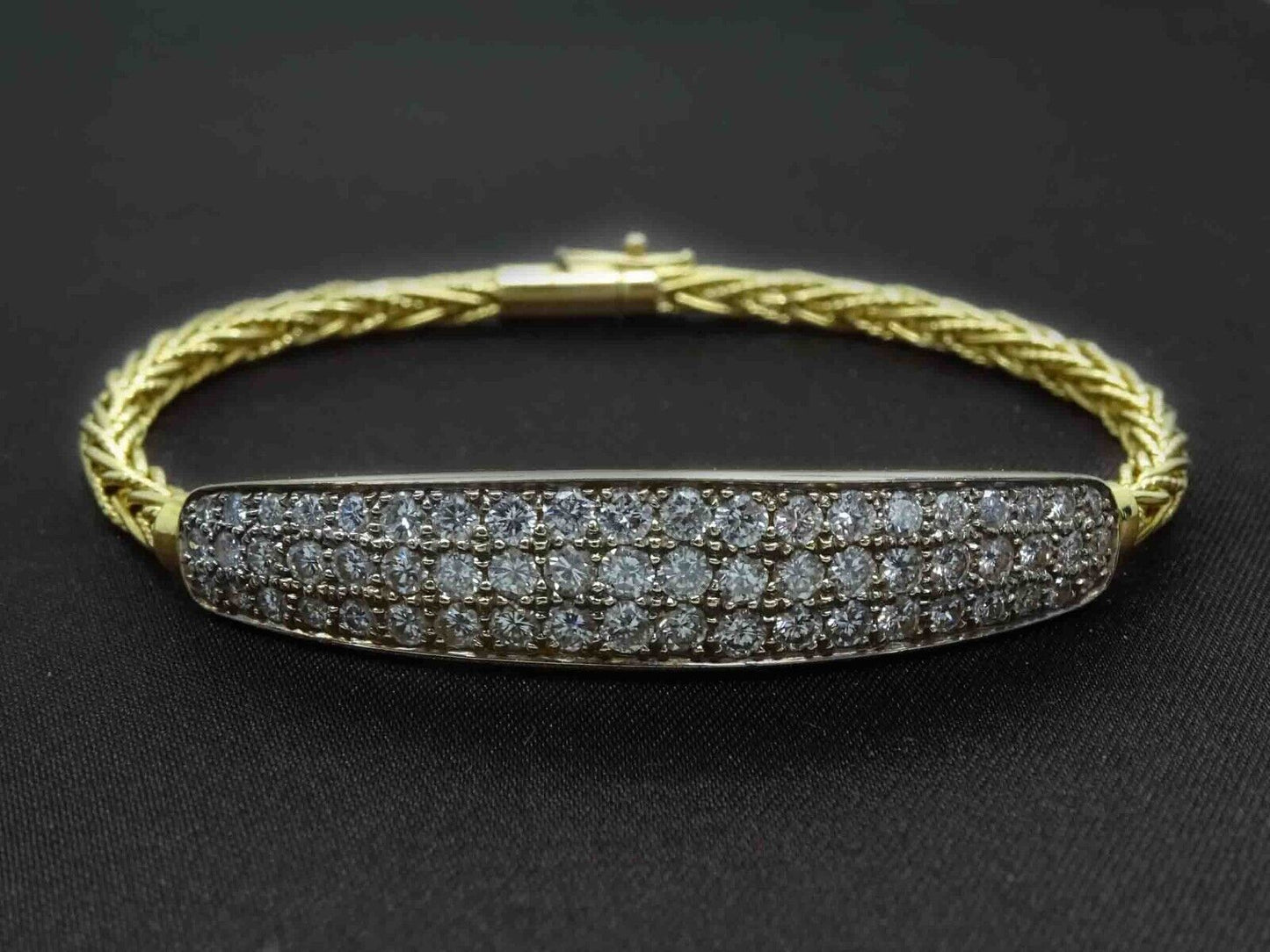 4.78ct tw Diamond Pave Center Station Bracelet 14k Gold 27.2 Grams