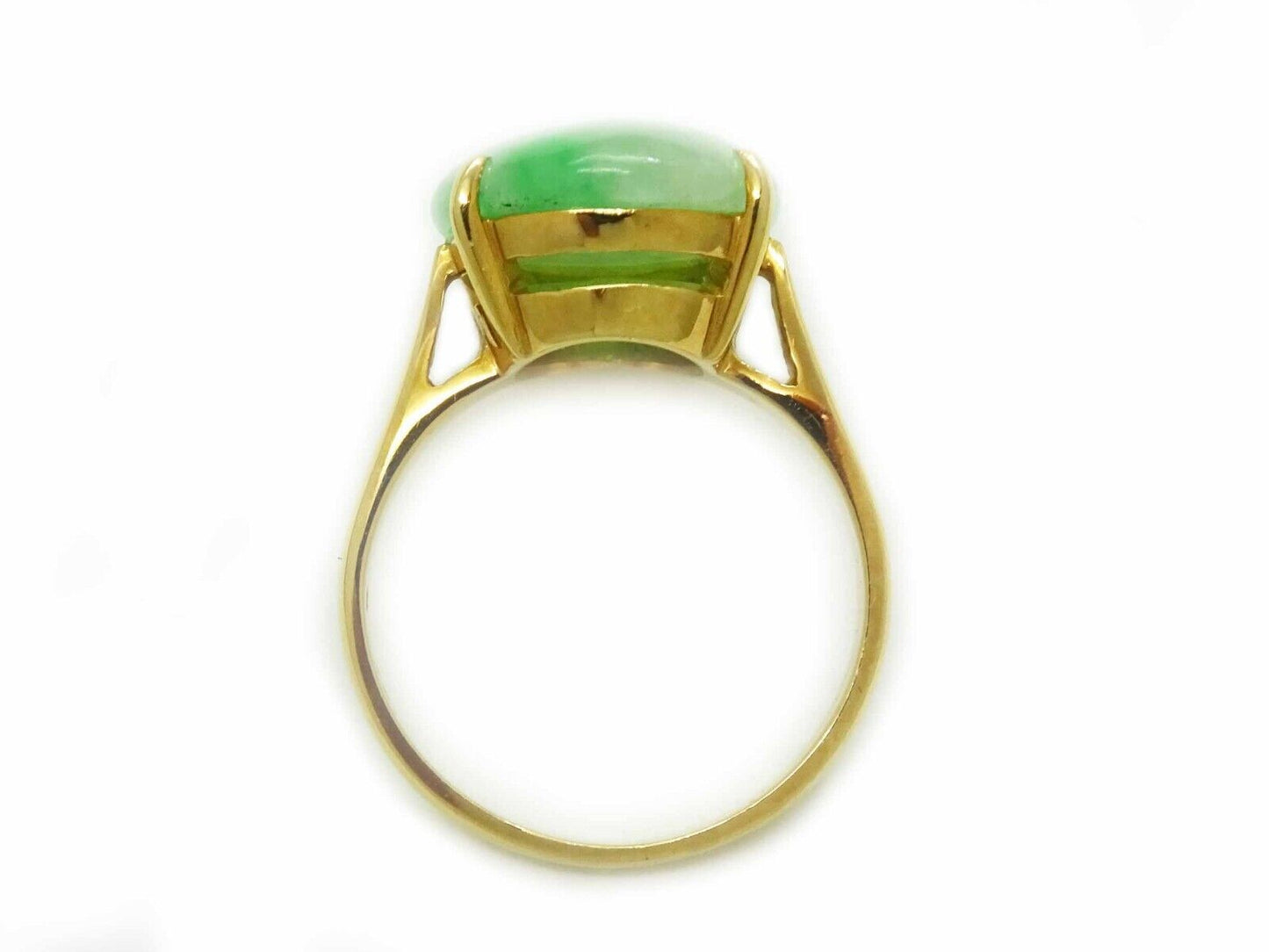 5.00ct Natural Jade Oval Cabochon Filigree Ring 14k Gold Size 5.75