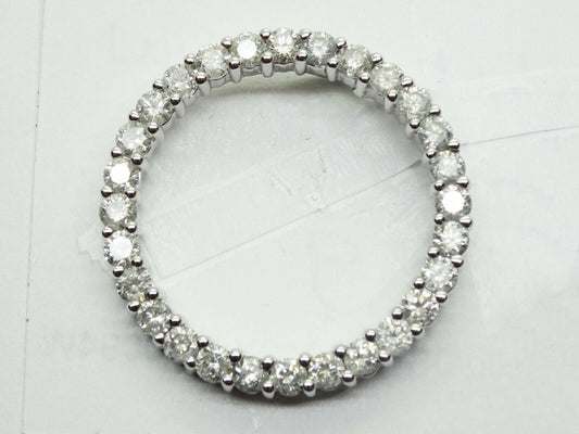 New 2.5ct tw Natural Diamond Circle Pendant 14k White Gold