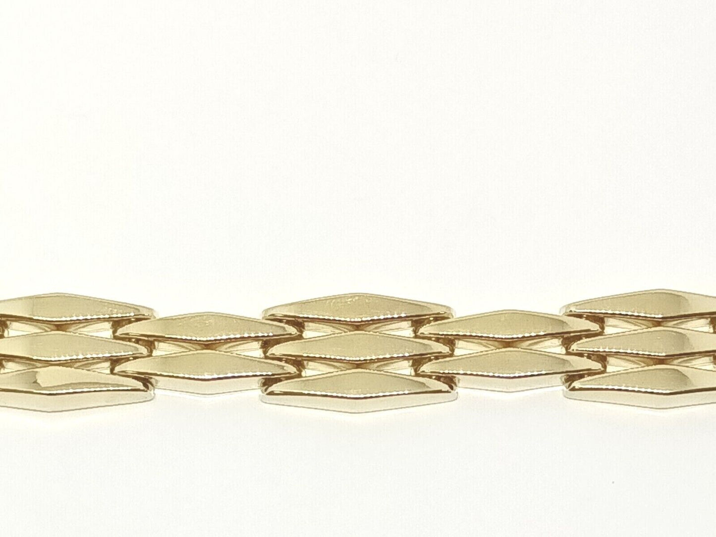 Ladies' 8-11mm Wide 14k Gold Straight Link Chain Bracelet, 7'' Long, 15.3 grams