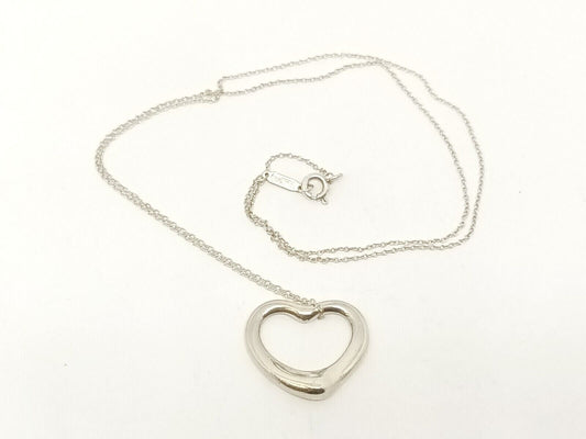 Tiffany & Co. Elsa Peretti 22mm Open Heart Pendant 19'', Sterling Silver, w/ Box