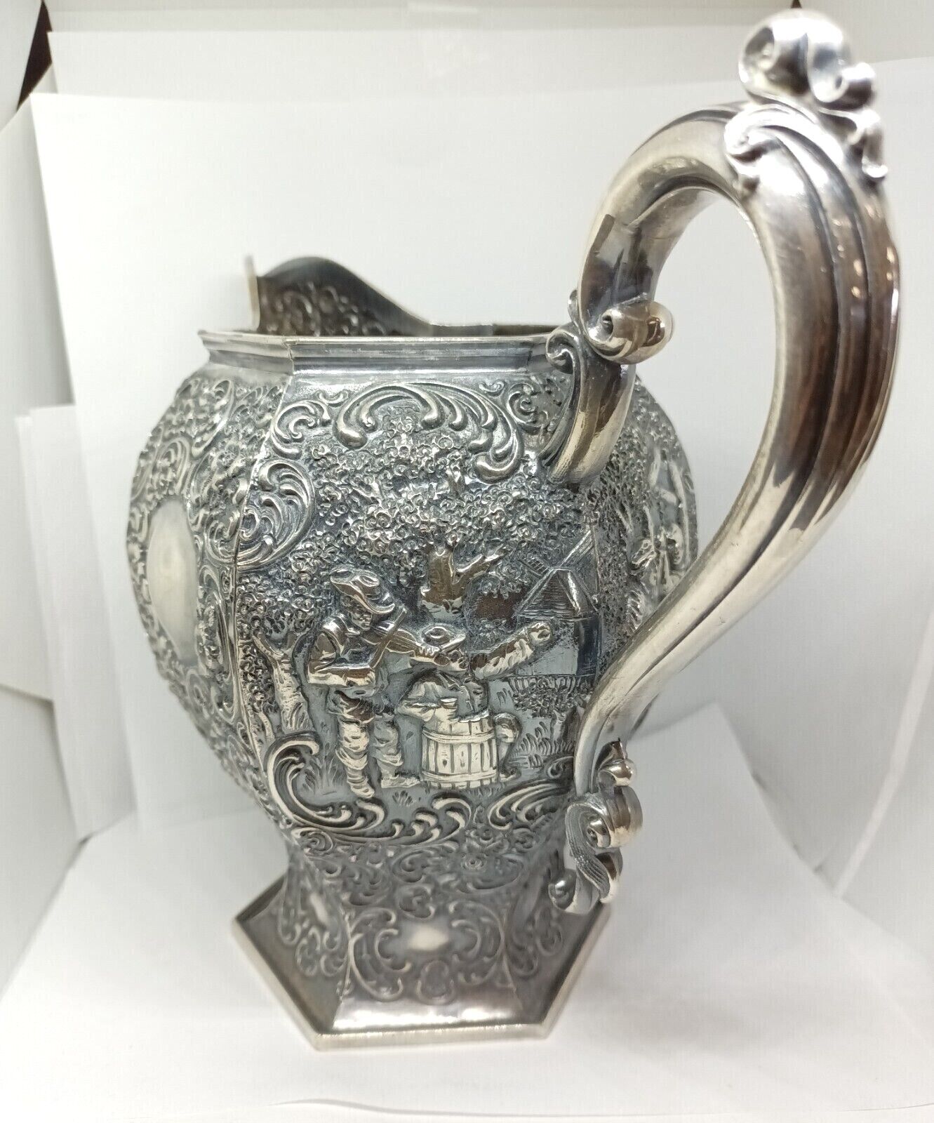 Barbour Silver Co. Antique Ornate Silver-plate Water Pitcher Circa 1892