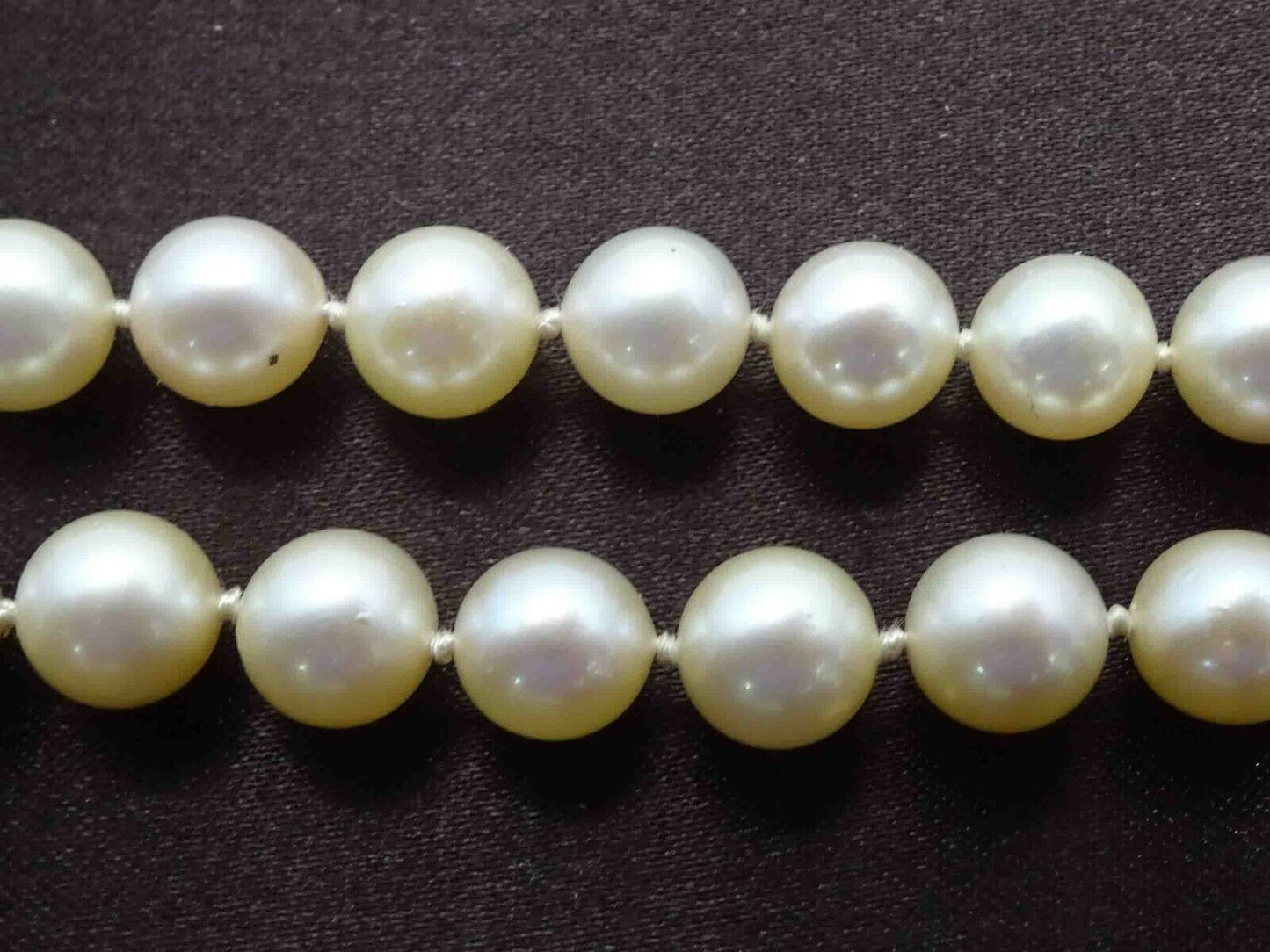 Vintage 8mm Saltwater Pearl Opera Length Necklace 30" Continuous Strand