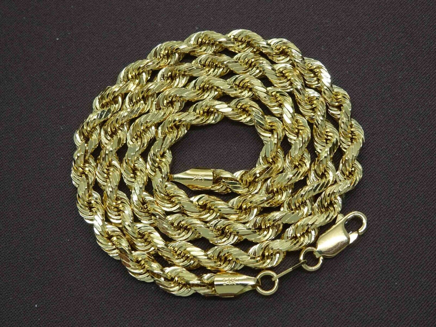 4mm Rope Chain Necklace 14k Gold Peru 18" 10 Grams