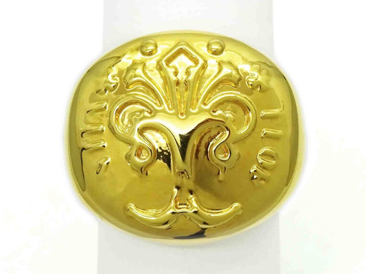 Italian Designer Soave Oro Statement Ring 14k Gold Electroform Resin Size 9.25