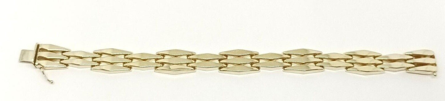 Ladies' 8-11mm Wide 14k Gold Straight Link Chain Bracelet, 7'' Long, 15.3 grams