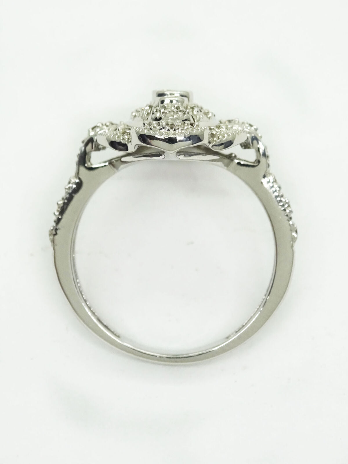 0.38ct tw Earth Mined Diamond Ring 14k White Gold Size 7.25