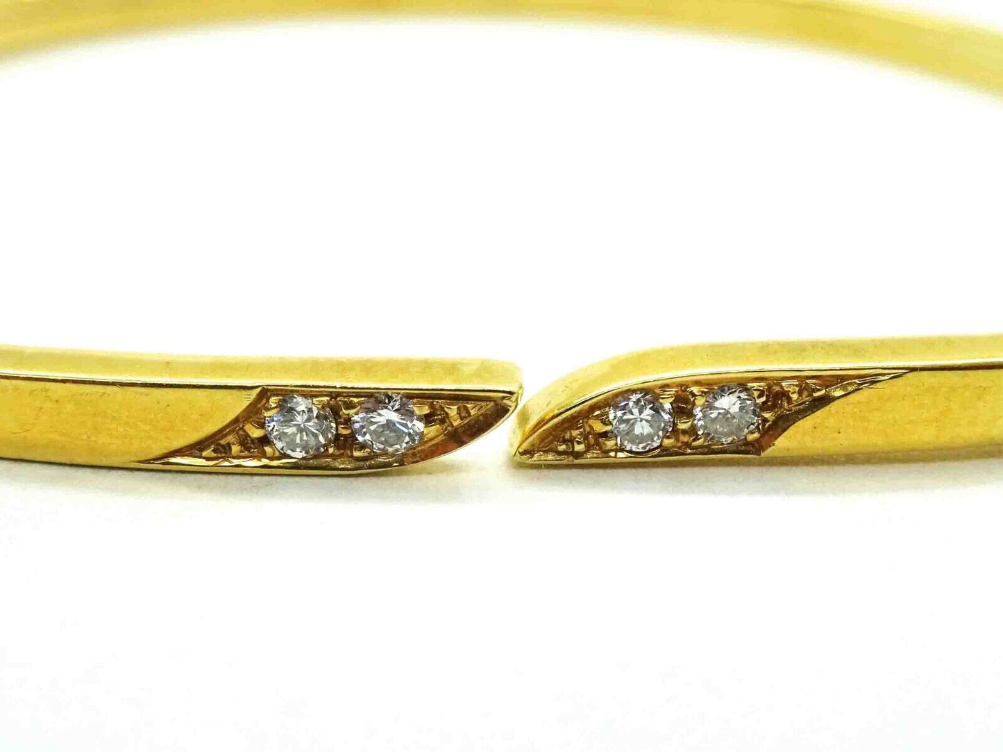 Sidney Garber Designer Natural Diamond Accent 3mm Wide Cuff Bracelet 14k Gold