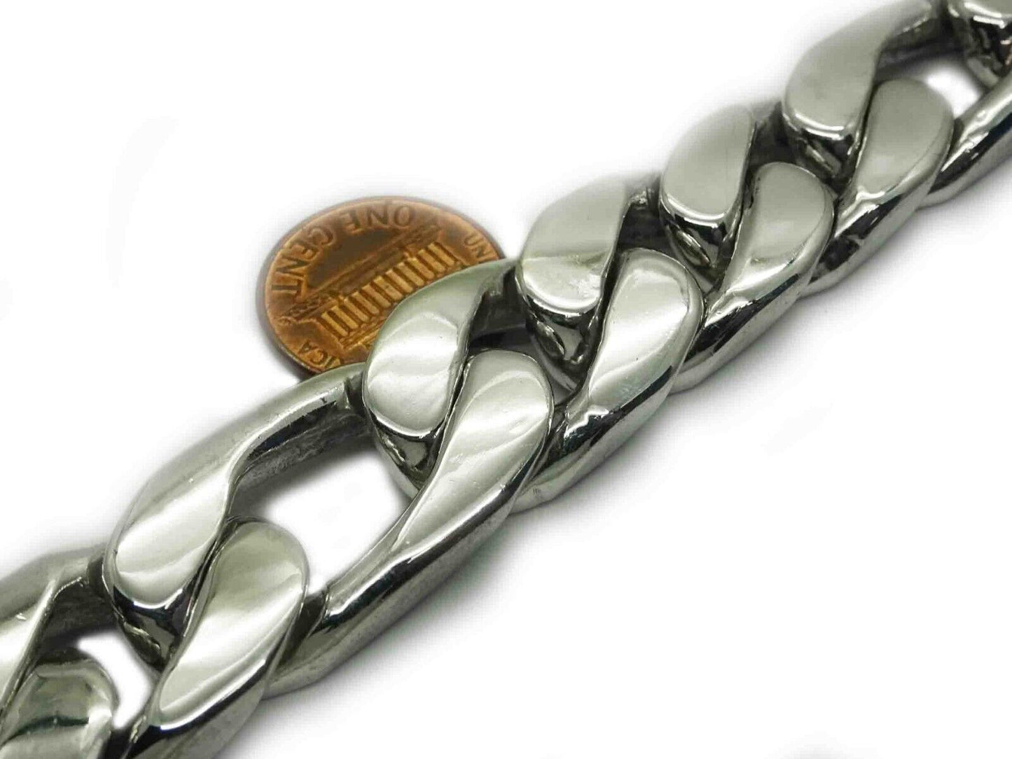 Men's Heavy 17mm Mexico Figaro Tennis Bracelet Sterling Silver 8.5" 156.1 Grams