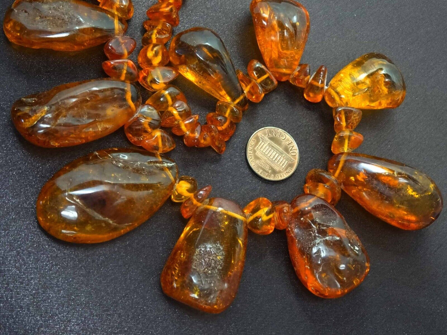 Estate Baltic Amber Chunky Freeform Nugget Necklace 20.5"