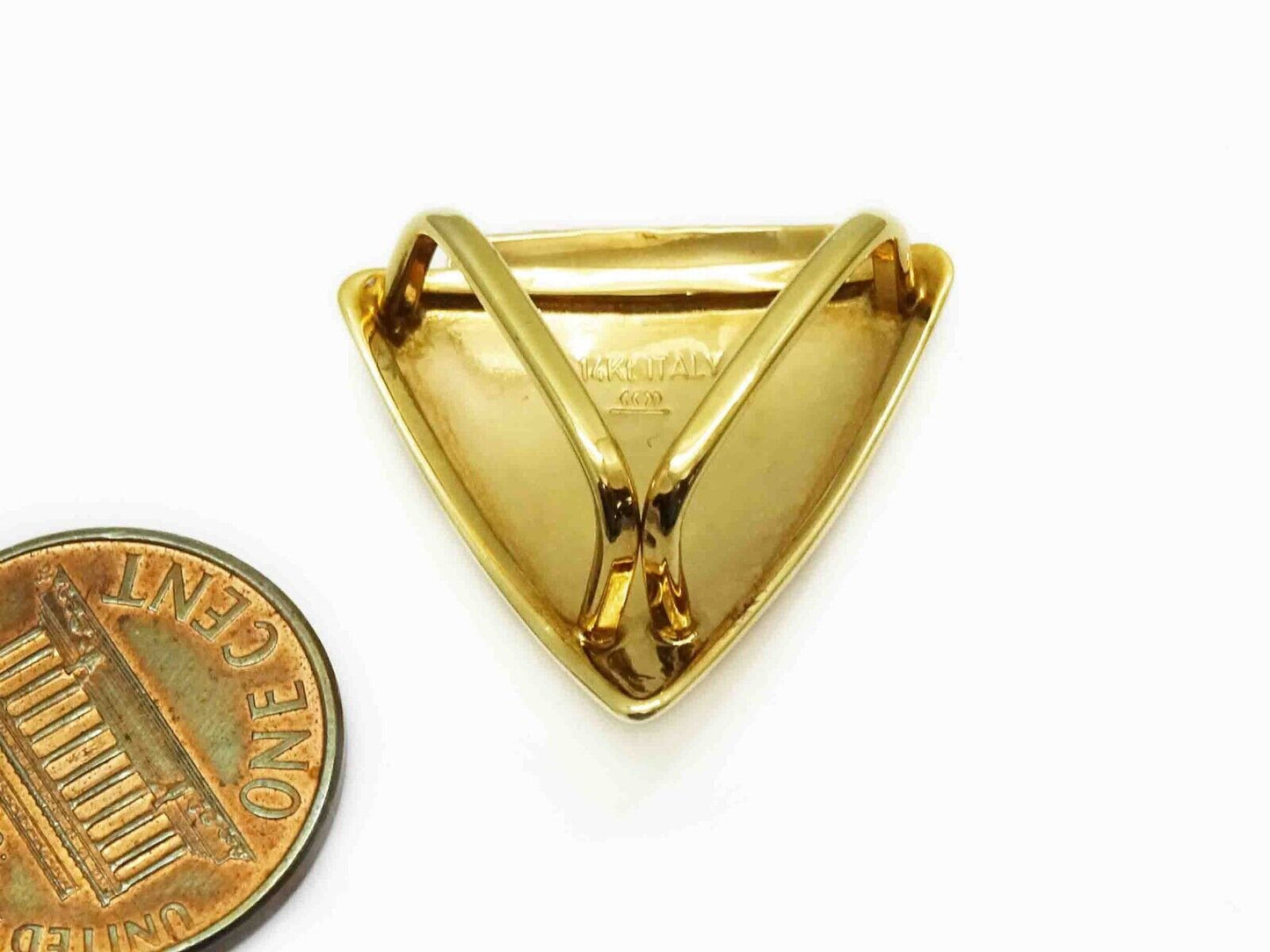 Italian Double Triangle V Slide Pendant 14k Gold