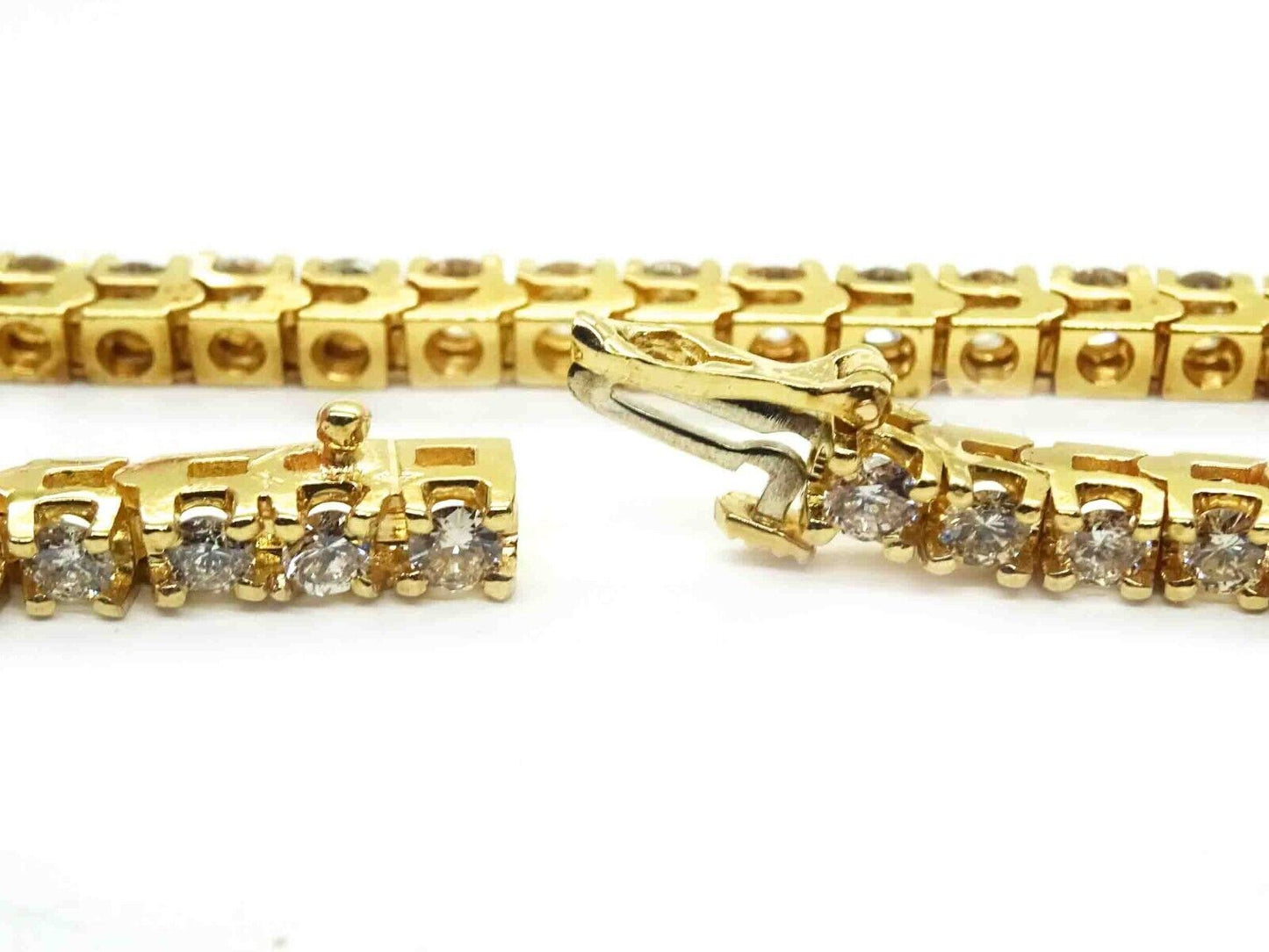 Estate 5ct tw Natural Diamond 3mm Wide Tennis Bracelet 14k Gold