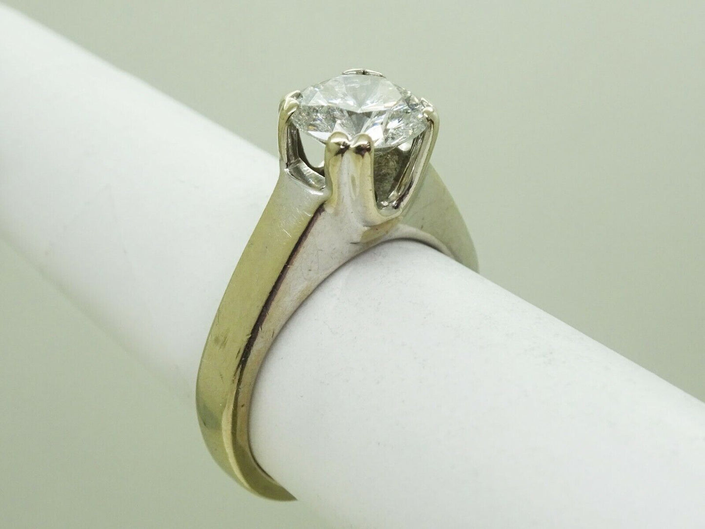 1.5ct Natural Diamond Solitaire Engagement Ring 14k White Gold Size 4.75