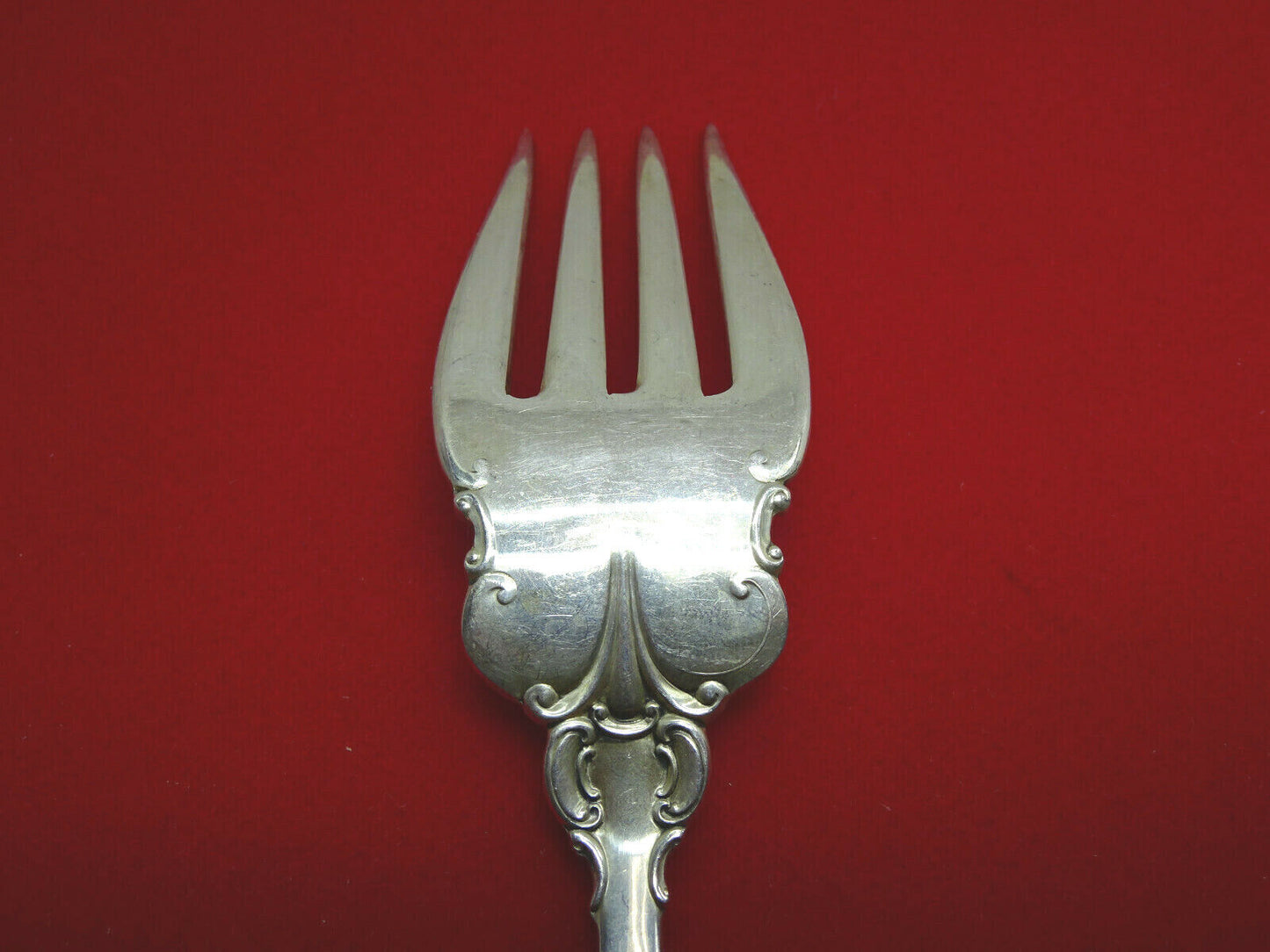 Grande Baroque by Wallace Sterling Silver Meat Fork, 8 1/4",Hallmarked,NO MONO