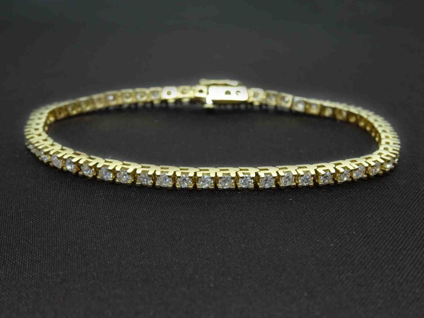 2.91ct tw Natural Diamond 3mm Line Tennis Bracelet 14k Gold