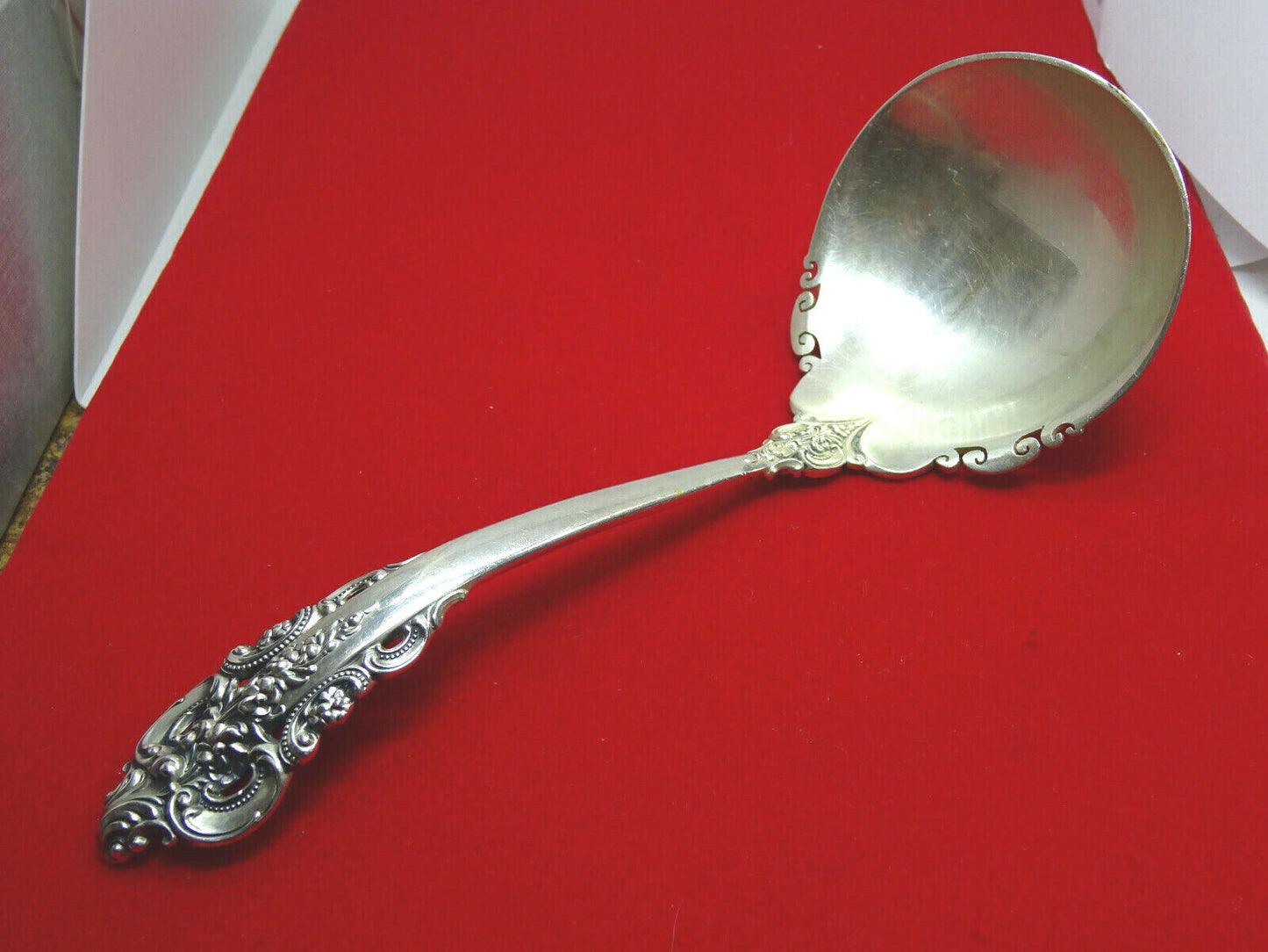 Wallace Grande Baroque Sterling Silver Gravy Ladle 6-1/2" No Mono