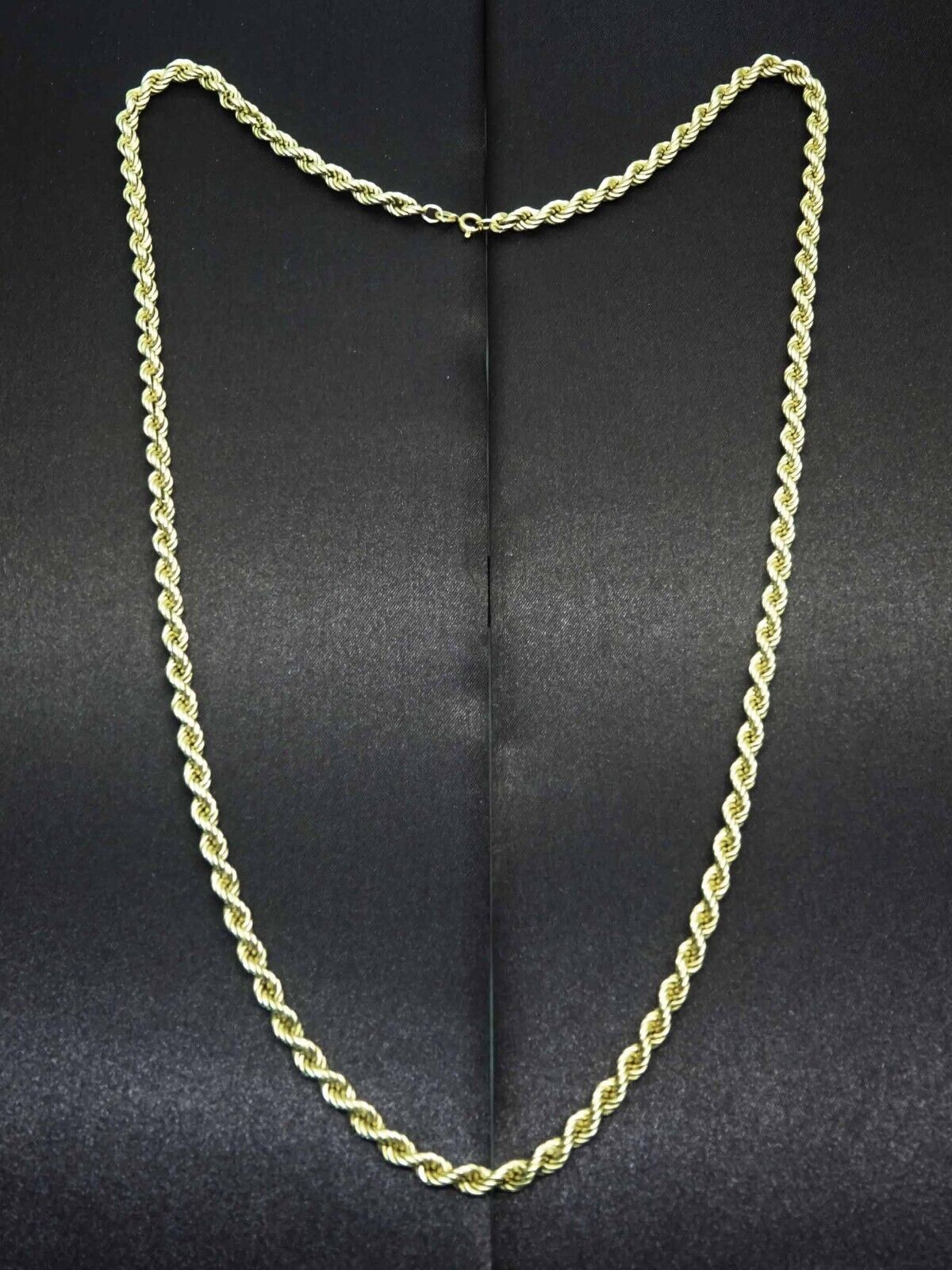 5mm Wide Rope Chain Necklace 14k Gold 28" Long 28.4 Grams