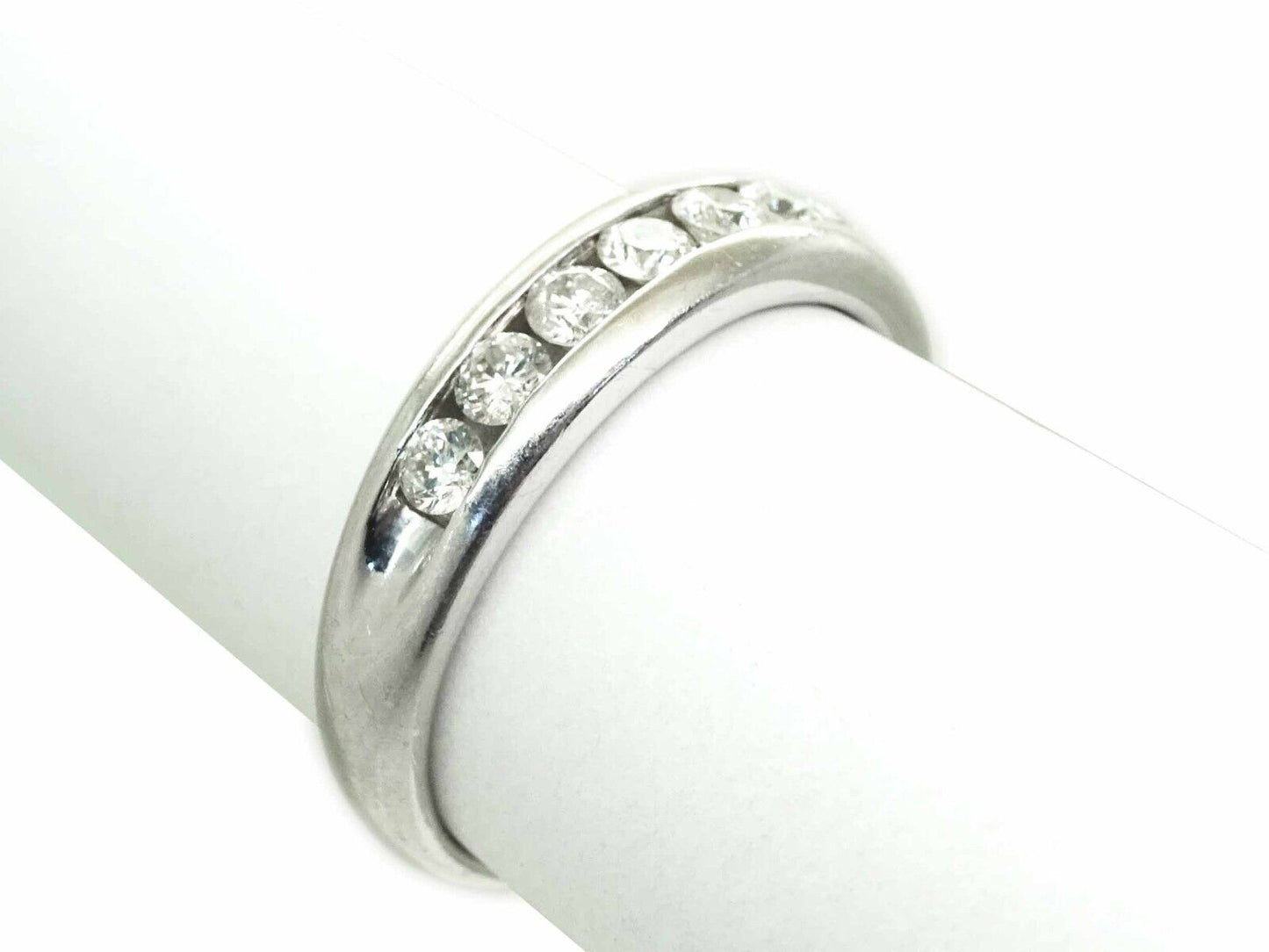 Men's 1.00ct tw Natural Diamond Wedding Band 14k White Gold Size 10.75