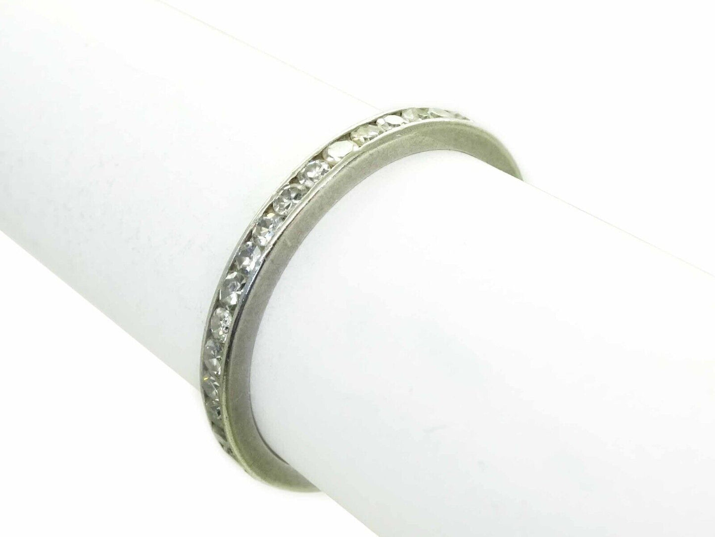 1.20ct tw Natural Diamond Platinum Eternity Band Ring Size 6.75