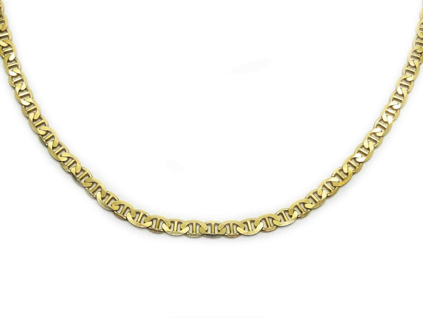 5mm Wide Canadian Mariner Link Chain Necklace 14k Gold 24" Long 17.5 Grams