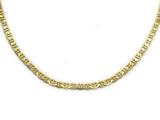 5mm Wide Canadian Mariner Link Chain Necklace 14k Gold 24" Long 17.5 Grams