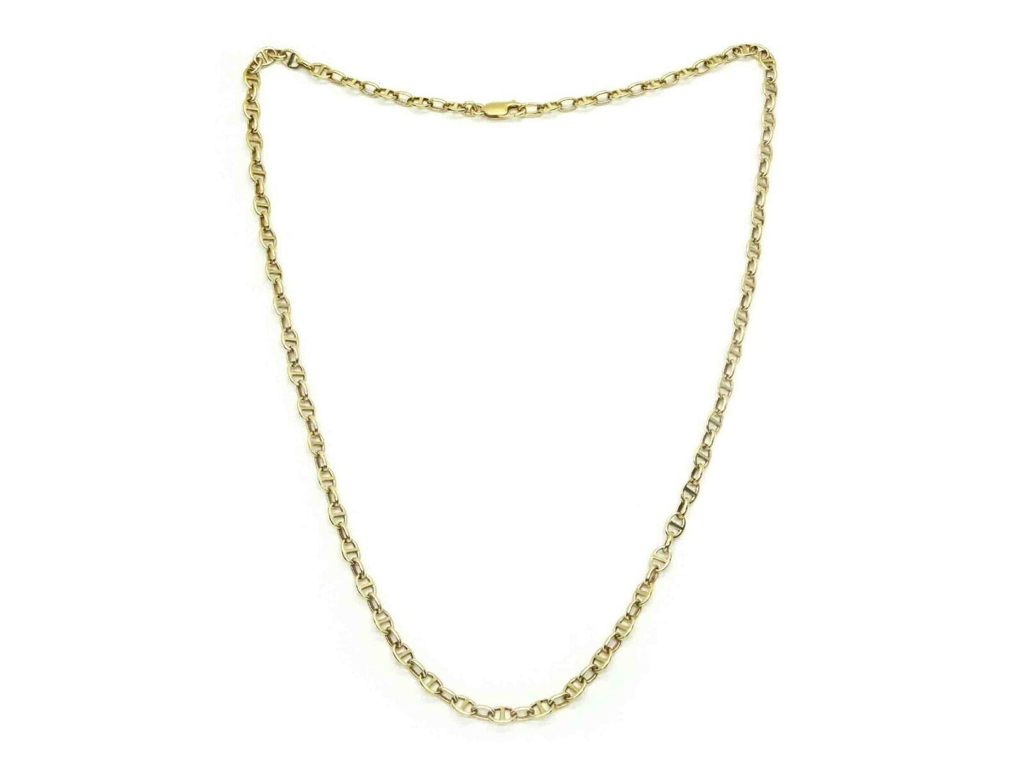 4.5mm Wide Mariner & Oval Link Chain Necklace 14k Gold 20.5" Long 16.1 Grams