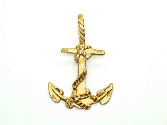 Michael Anthony Sea Anchor Rope Wrap Pendant 14k Gold 1.9 Grams