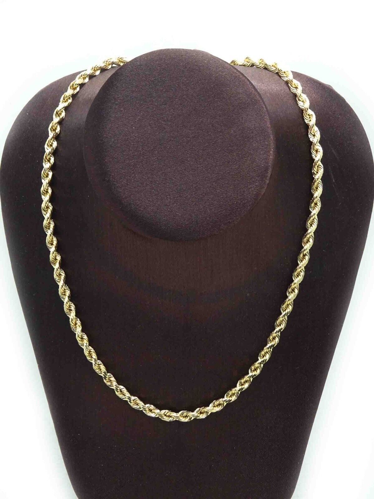 4mm Rope Chain Necklace 14k Gold Peru 18" 10 Grams