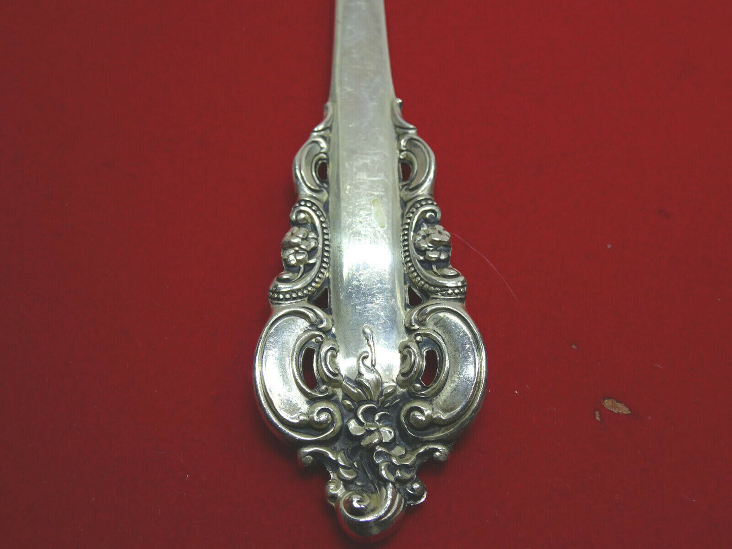 Grande Baroque by Wallace Sterling Silver Meat Fork, 8 1/4",Hallmarked,NO MONO