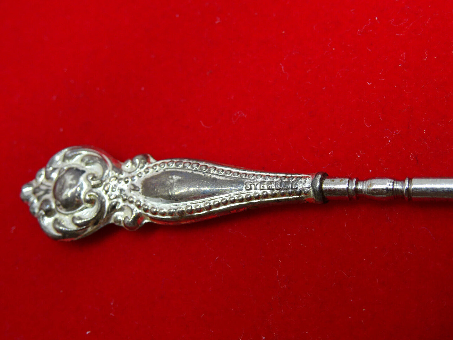 Vintage Sterling Silver Handle Shoe Button Hook Child Size 3.5"