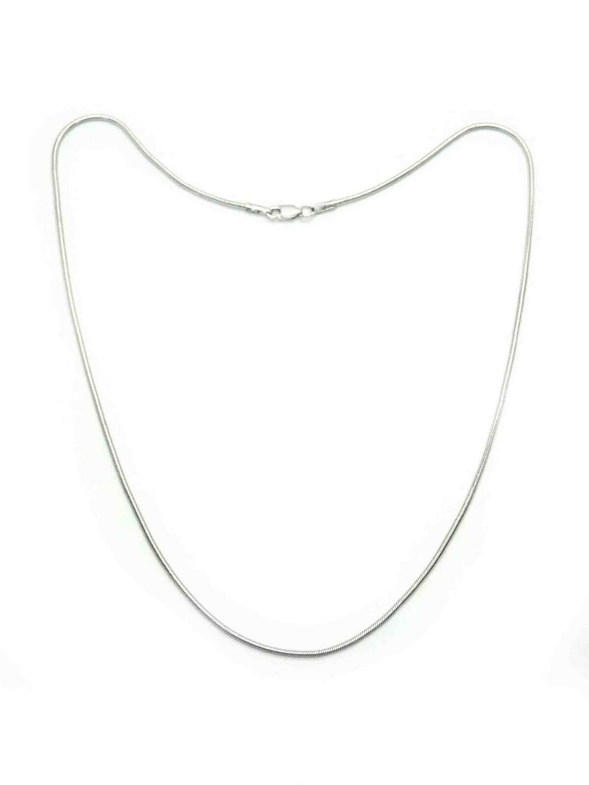 1mm Wide Snake Chain Necklace 14k White Gold 16" Long 6.6 Grams